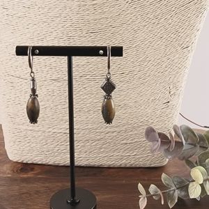 Handmade Stone Earrings Silver and Green Turquoise